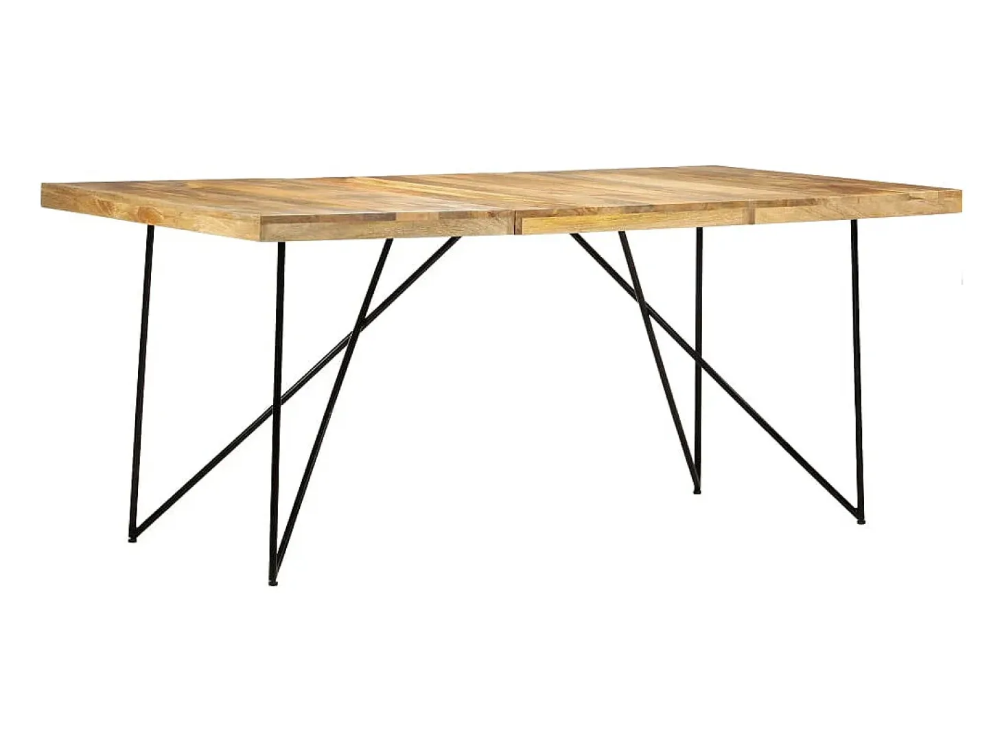 Mesa de comedor de madera maciza de mango 180x90x76 cm