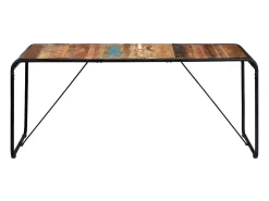 Mesa de comedor de madera maciza reciclada 180x90x76 cm