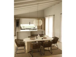 Mesa de comedor de madera maciza de abeto ovalada Decowood en tono natural de 200x75cm en tono natural - OSAKA - DECOWOOD