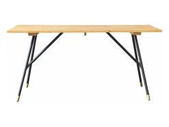 Mesa de comedor de madera de pino maciza y metal para 6 pers.