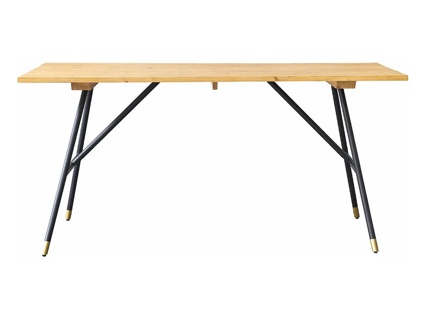 Mesa de comedor de madera de pino maciza y metal para 6 pers.