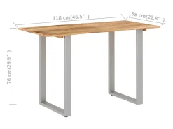 Mesa de comedor de madera maciza de acacia 118x58x76 cm