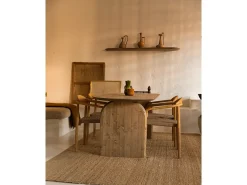 Mesa de comedor de madera de abeto ovalada Decowood en tono roble oscuro de 200x75,2cm - BLOOM - DECOWOOD