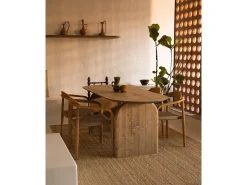 Mesa de comedor de madera de abeto ovalada Decowood en tono roble oscuro de 200x75,2cm - BLOOM - DECOWOOD