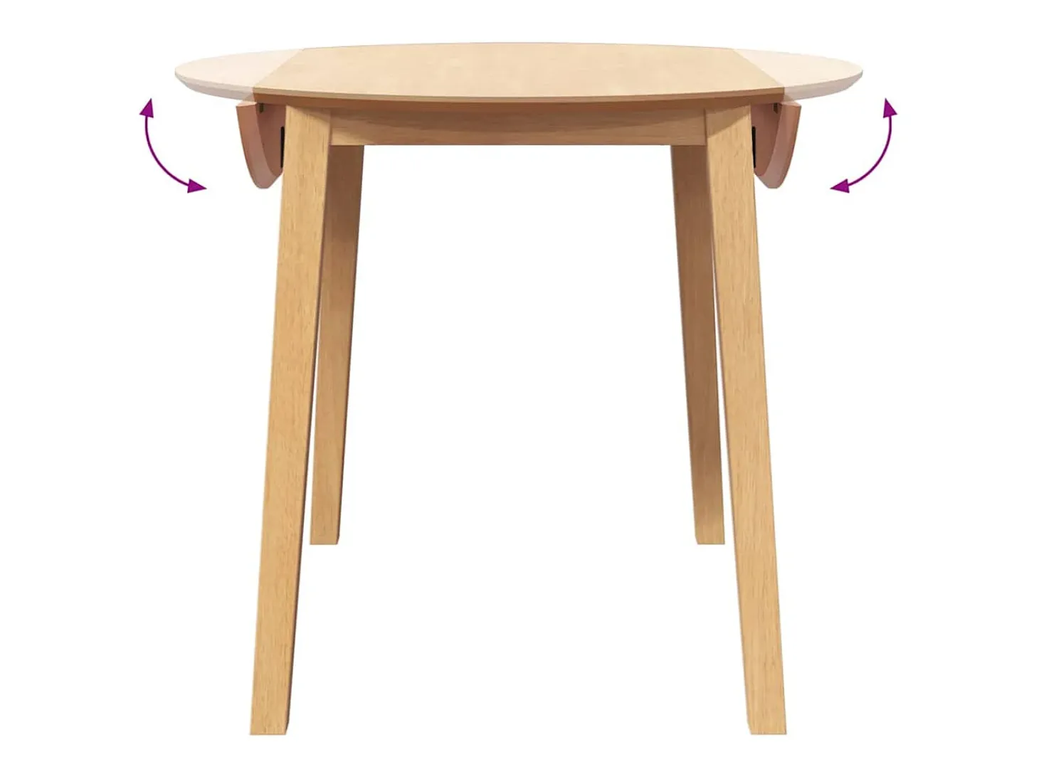 Mesa de comedor de madera maciza natural y caucho