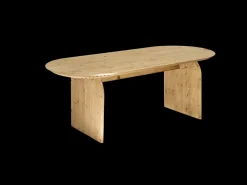 Mesa de comedor de madera de abeto ovalada Decowood en tono roble oscuro de 160x75,2cm - BLOOM - DECOWOOD