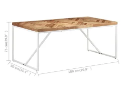 Mesa de comedor de madera maciza de acacia y mango 180x90x76 cm
