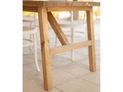 Mesa de comedor de madera maciza de abeto rectangular Decowood en tono roble oscuro de 120x75cm - SIEP - DECOWOOD
