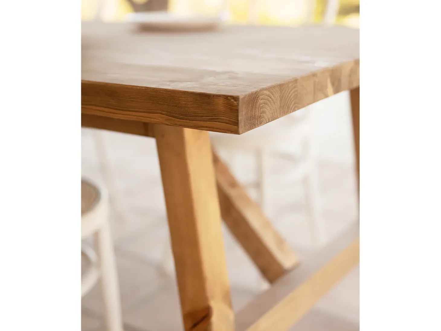 Mesa de comedor de madera maciza de abeto rectangular Decowood en tono roble oscuro de 120x75cm - SIEP - DECOWOOD