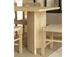 Mesa de comedor de madera maciza de abeto rectangular Decowood en tono roble medio de 200x75cm en tono roble medio - KYOTO - DECOWOOD