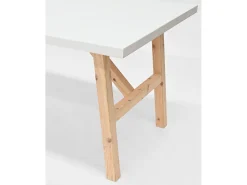 Mesa de comedor de madera maciza de abeto rectangular Decowood en tono blanco de 120x75cm - SIEP - DECOWOOD