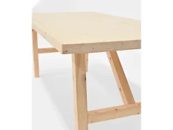 Mesa de comedor de madera maciza de abeto rectangular Decowood en tono natural de 120x75cm - SIEP - DECOWOOD