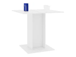 Mesa de comedor de madera contrachapada blanco 80x80x75 cm