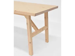 Mesa de comedor de madera maciza de abeto rectangular Decowood en tono natural de 160x75cm - SIEP - DECOWOOD