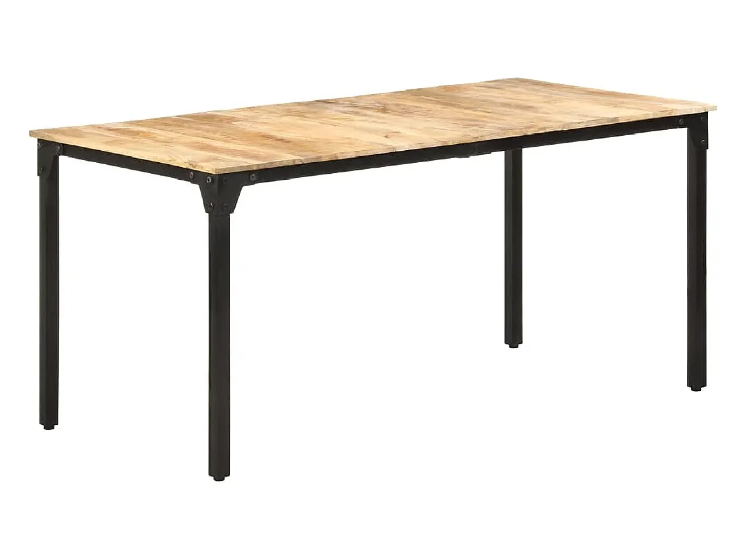 Mesa de comedor de madera de mango rugosa 160x80x76 cm