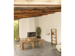 Mesa de comedor de madera maciza en tono roble oscuro 180x75cm - TENA - DECOWOOD