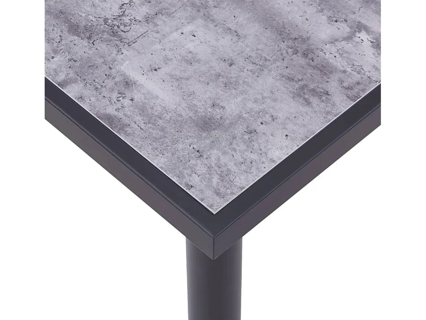 Mesa de comedor de MDF negro y gris hormigón 160x80x75 cm