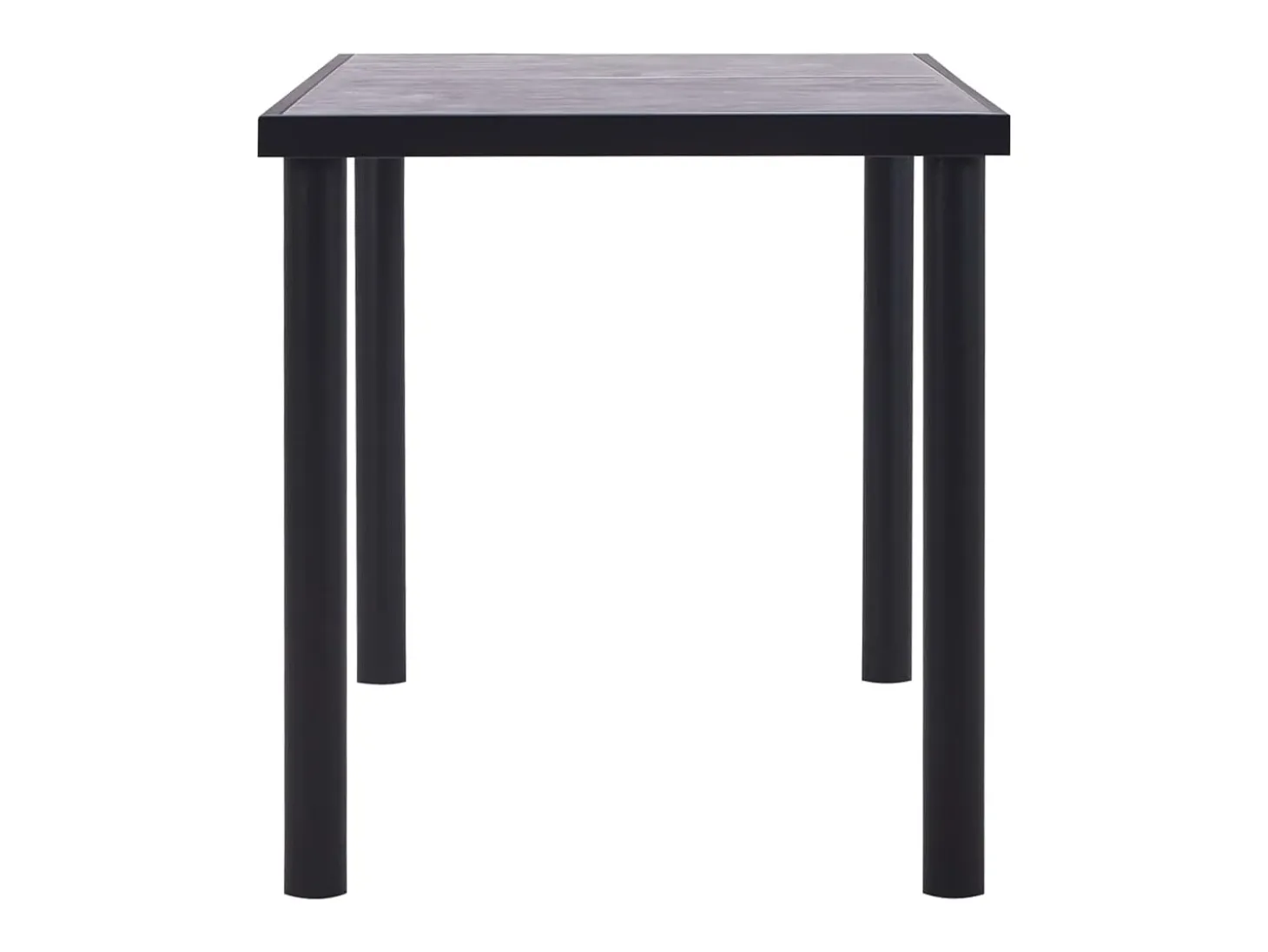 Mesa de comedor de MDF negro y gris hormigón 140x70x75 cm