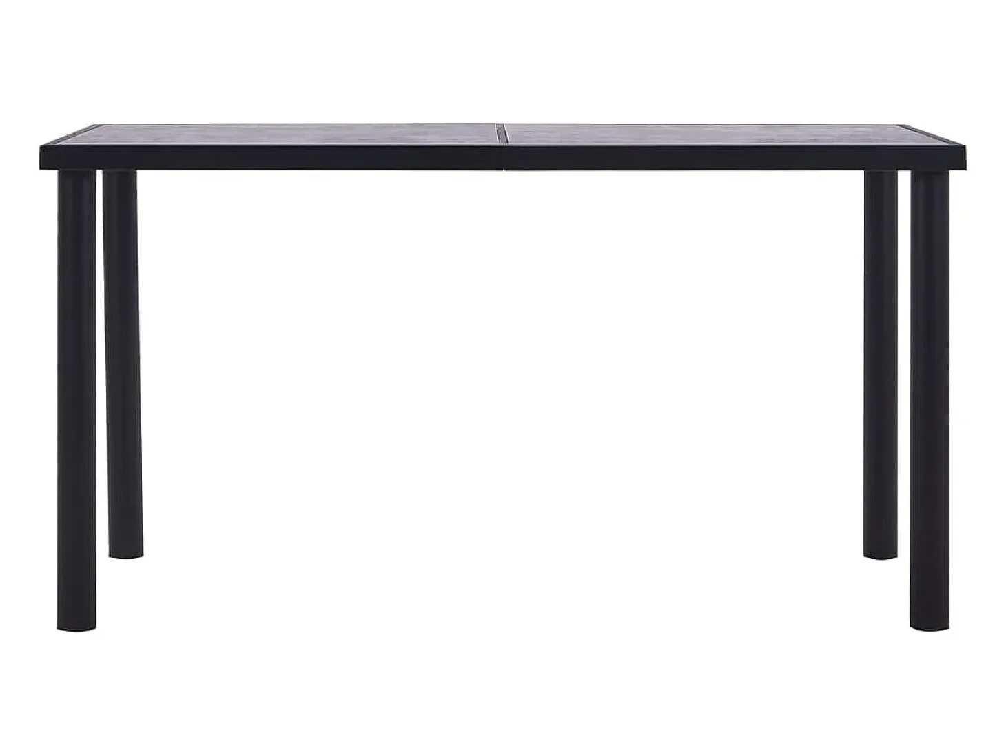 Mesa de comedor de MDF negro y gris hormigón 140x70x75 cm
