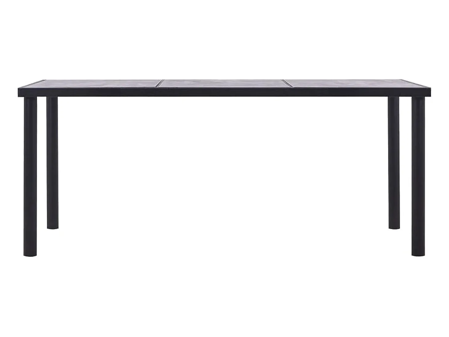 Mesa de comedor de MDF negro y gris hormigón 180x90x75 cm