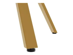 Mesa de comedor de mármol - 100 x 100 x 75 cm - con soporte de metal dorado - MDF + Acero - dorado + blanco