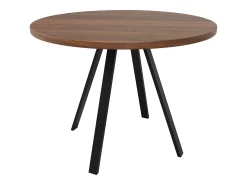 Mesa de comedor de nogal - Mesa de comedor con tablero de MDF y patas de metal negro - decoración estampada