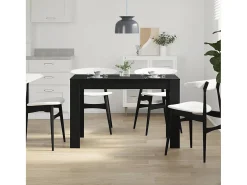 Mesa de comedor de roble negro 120x60x76 cm madera de ingeniería