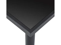 Mesa de comedor de vidrio templado negro 140x70x75 cm ES671300