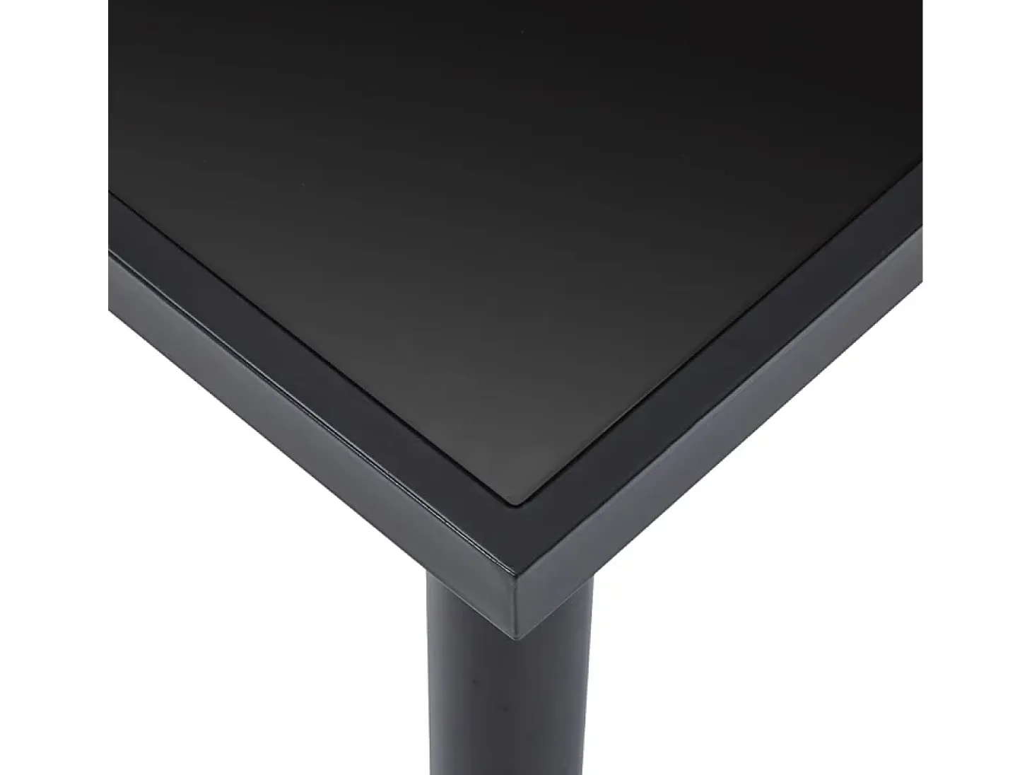 Mesa de comedor de vidrio templado negro 140x70x75 cm ES671300