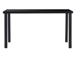 Mesa de comedor de vidrio templado negro 140x70x75 cm ES671300
