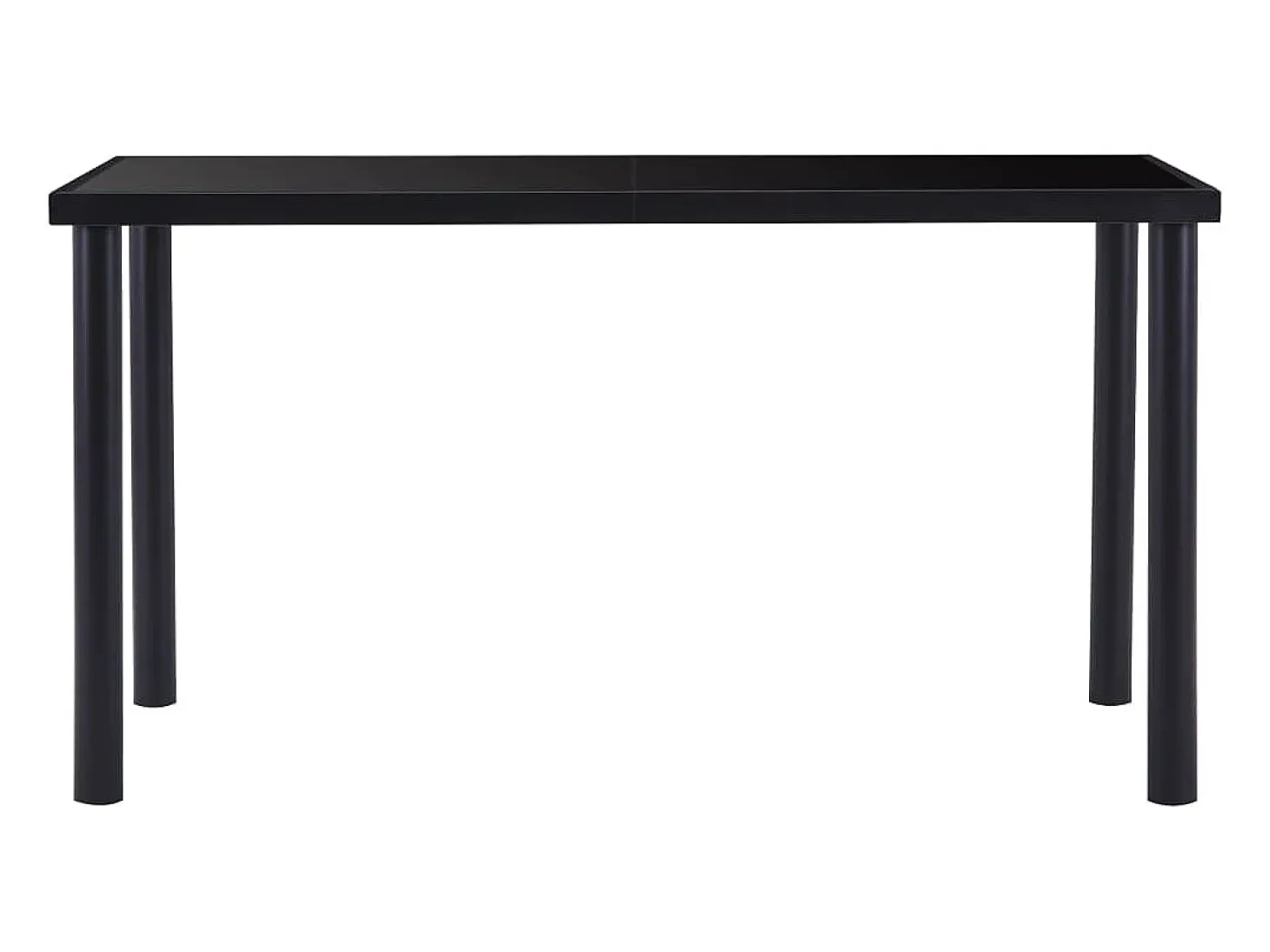Mesa de comedor de vidrio templado negro 140x70x75 cm ES671300