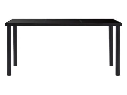 Mesa de comedor de vidrio templado negro 160x80x75 cm