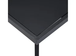 Mesa de comedor de vidrio templado negro 140x70x75 cm ES271207