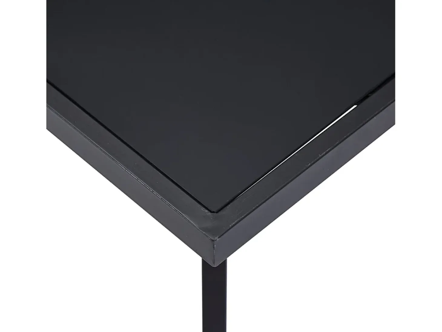 Mesa de comedor de vidrio templado negro 140x70x75 cm ES271207