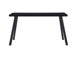 Mesa de comedor de vidrio templado negro 140x70x75 cm ES271207
