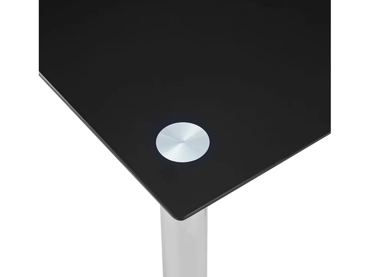 Mesa de comedor de vidrio templado negro 120x60x75 cm ES751552