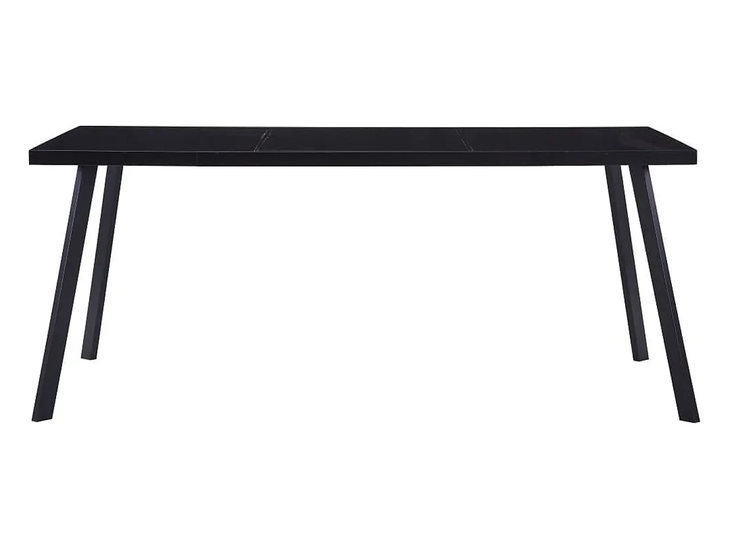 Mesa de comedor de vidrio templado negro 160x80x75 cm
