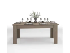 Mesa de comedor diseño extensible 160-210 x 90 cm madera olmo Jesi Pearl