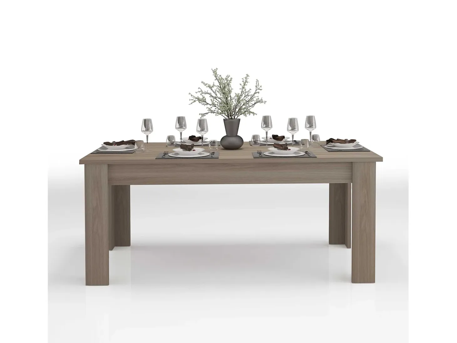 Mesa de comedor diseño extensible 160-210 x 90 cm madera olmo Jesi Pearl