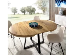 Mesa de comedor Duna redonda extensible nordic/negro Ø110-158x77 cm