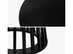 Mesa de comedor efecto madera de 4 plazas negro