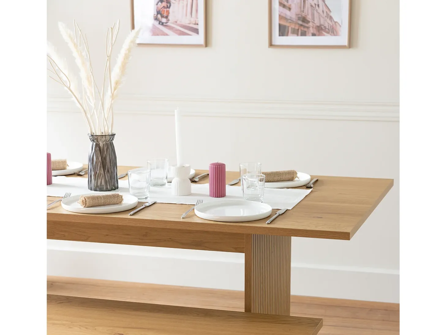 Mesa de comedor en madera estilo escandinavo 180x90cm ALMA - HAPPY GARDEN