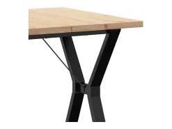 Mesa de comedor estructura en Y 70x70x75,5cm madera maciza de pino acero