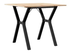 Mesa de comedor estructura en Y 90x90x75 cm madera maciza de pino acero