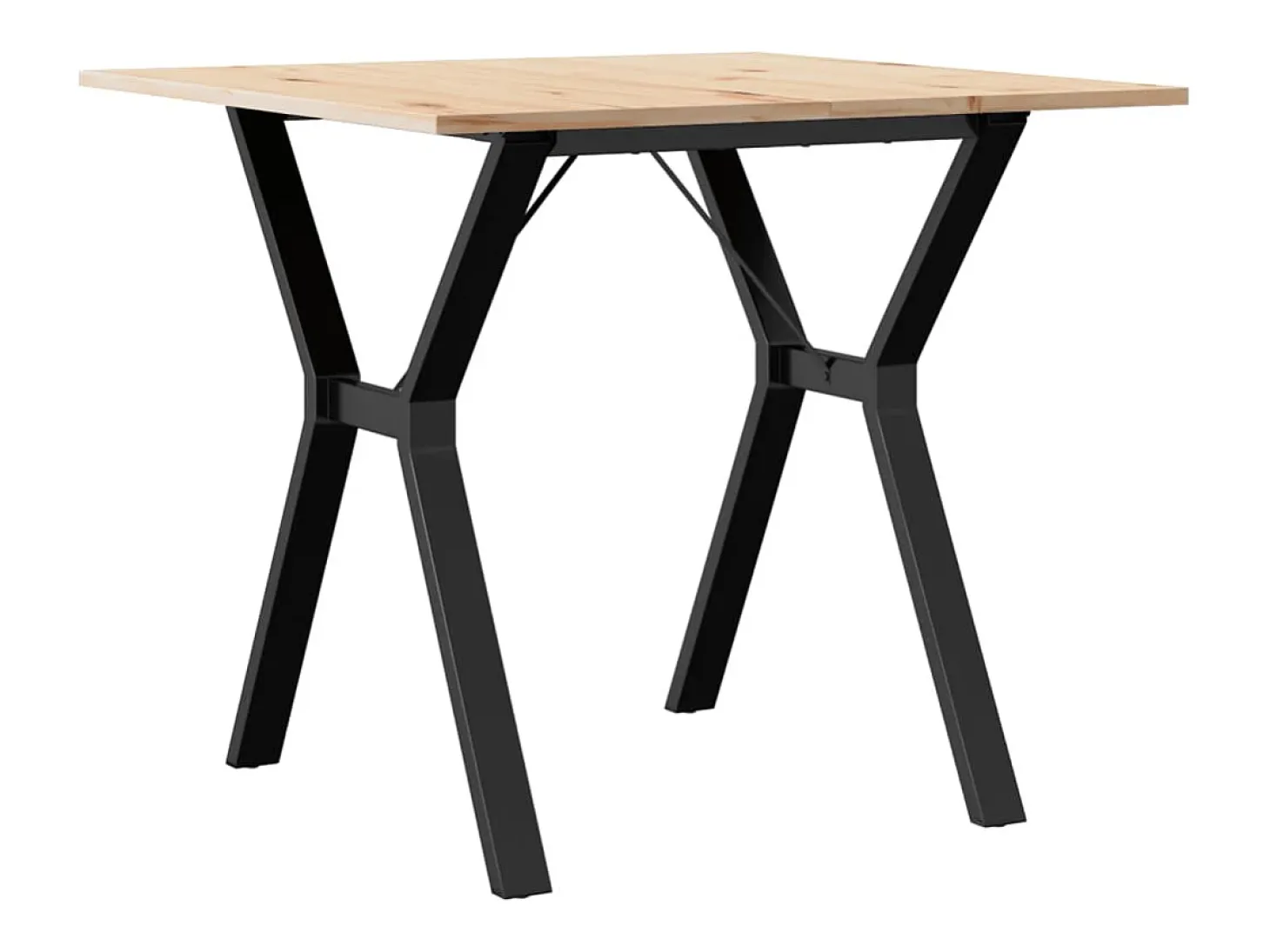 Mesa de comedor estructura en Y 90x90x75 cm madera maciza de pino acero