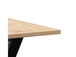 Mesa de comedor estructura en Y 90x90x75 cm madera maciza de pino acero