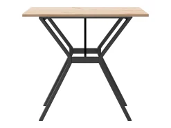 Mesa de comedor estructura en Y 90x90x75 cm madera maciza de pino acero