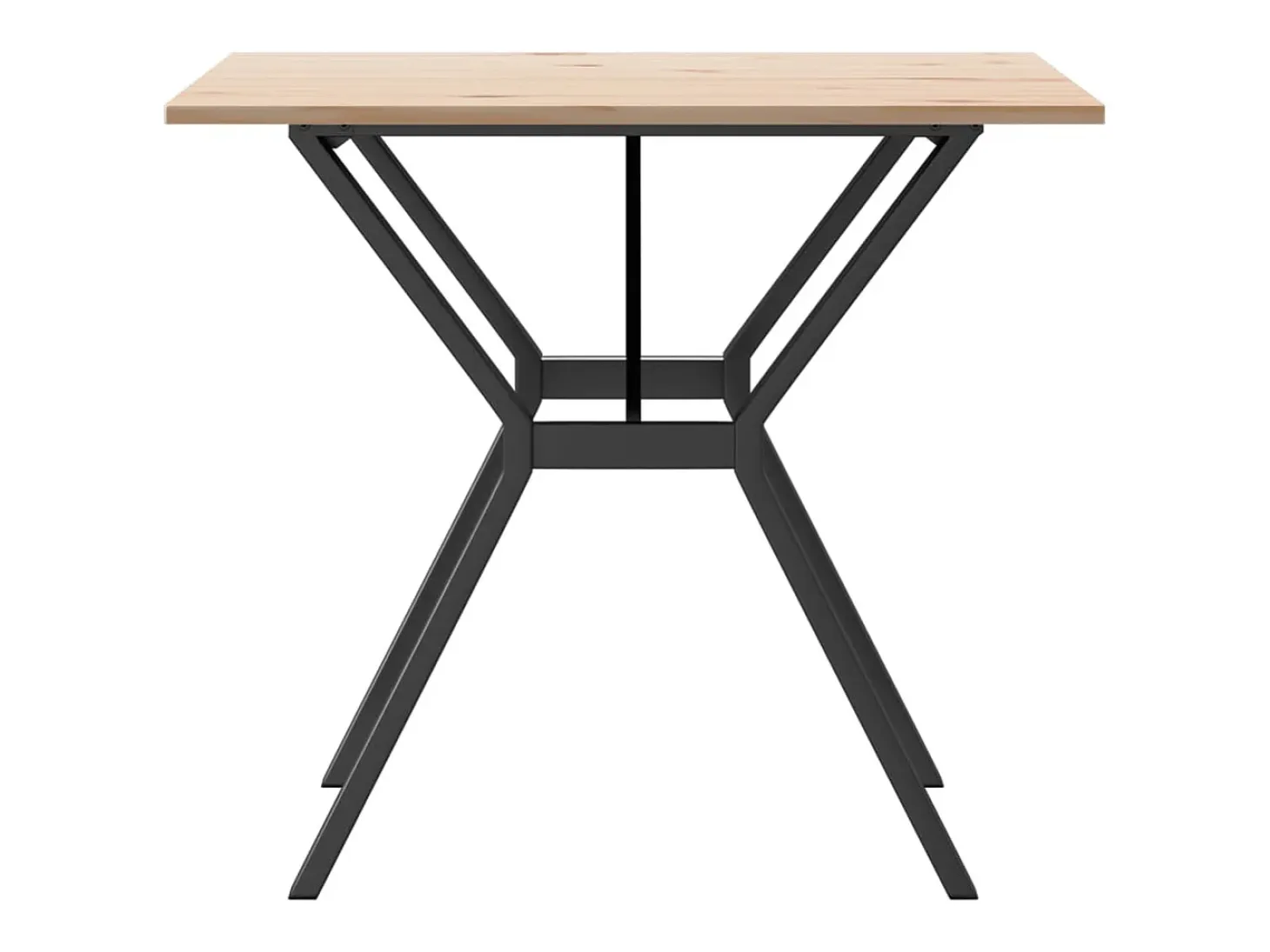 Mesa de comedor estructura en Y 90x90x75 cm madera maciza de pino acero