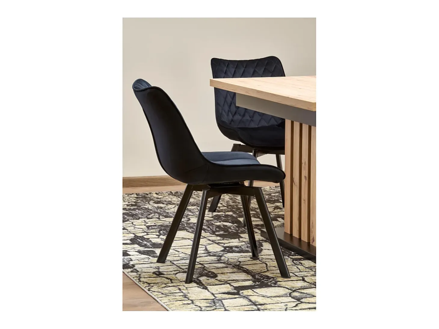 Mesa de comedor extensible roble y negro 130cm Celso