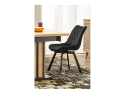 Mesa de comedor extensible roble y negro 130cm Celso